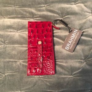 Brahmin credit card wallet in “Carmine Red”